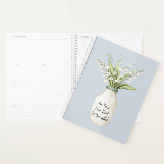 Fleurs Bleues Vase Blanc (Devant avec enveloppe)
