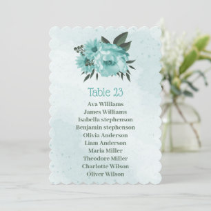 fleurs bleues vert carte de sièges