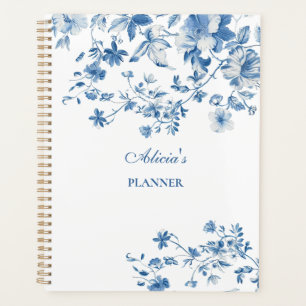 Fleurs bleues vintages Toile de Jouy