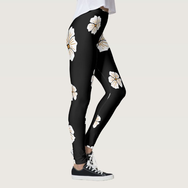 Fleurs Bloom Imprimer Leggings - Design et confort (Droite)