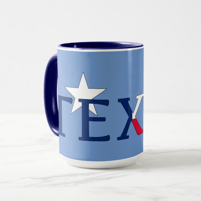 Fleurs Bluebonnet du Texas sur Tasse Bleue (Devant gauche)