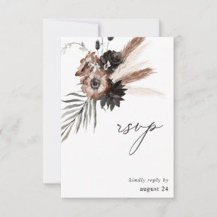 Fleurs Bohème Noires & Naturelles avec RSVP de rep