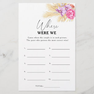 Fleurs bohèmes - Où étions-nous jeu de baby shower