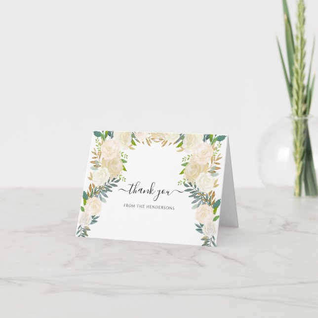 Fleurs Boho Blanches Faire-Part de Mariage Funérai (Devant)