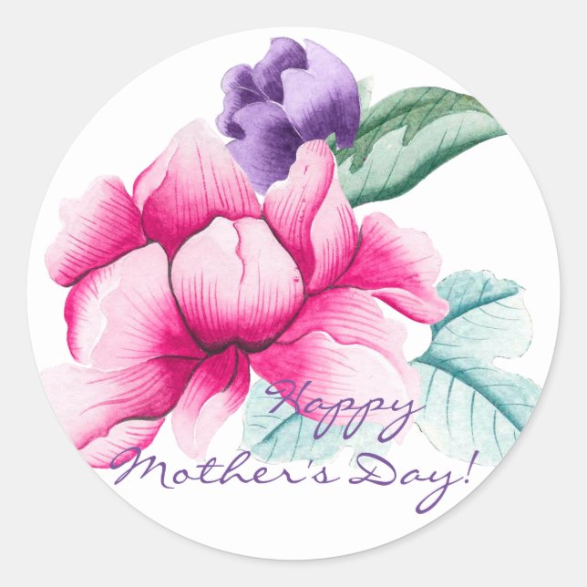 Fleurs Boho Chic | Happy Mother's Day Stickers (Devant)