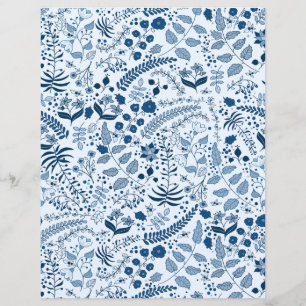 Fleurs Boho en papier blues classique