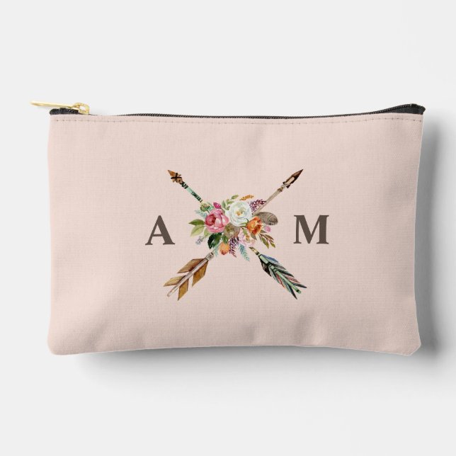 Fleurs Boho et Sac Monogrammé à Flèches (Recto)