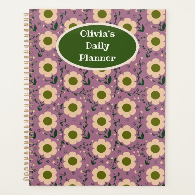 Fleurs Boho Festives, Planificateur Quotidien Pers (Devant)