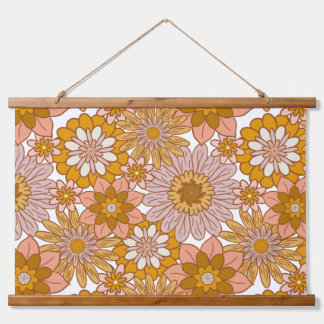Fleurs Boho Rétro Bois Top Tapisserie murale
