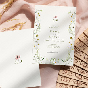Fleurs botaniques rustiques Faire-part de mariage