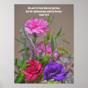 Fleurs Bouquet Floral Bible Verse Poster d'Art