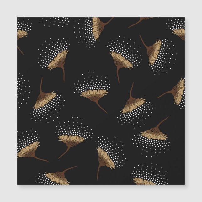 Fleurs Brown, arrière - plan noir sans soudure. (Devant)