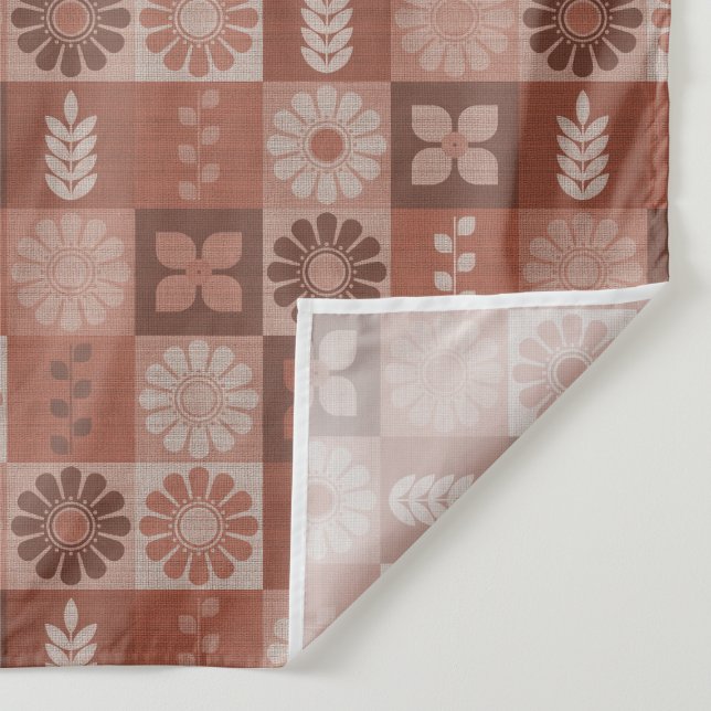 Fleurs Brown de Burlap Rustique Orange Tapisserie  (Détail)