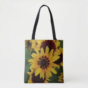 Fleurs Brown jaunes sur tout le sac fourre-tout