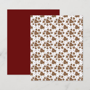 Fleurs Brown Rouge Noir Blanc Grille Papier