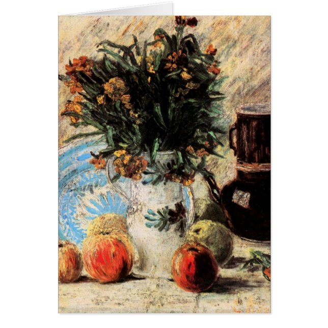 Fleurs, Cafetière et Fruits par Vincent van Gogh (Devant)