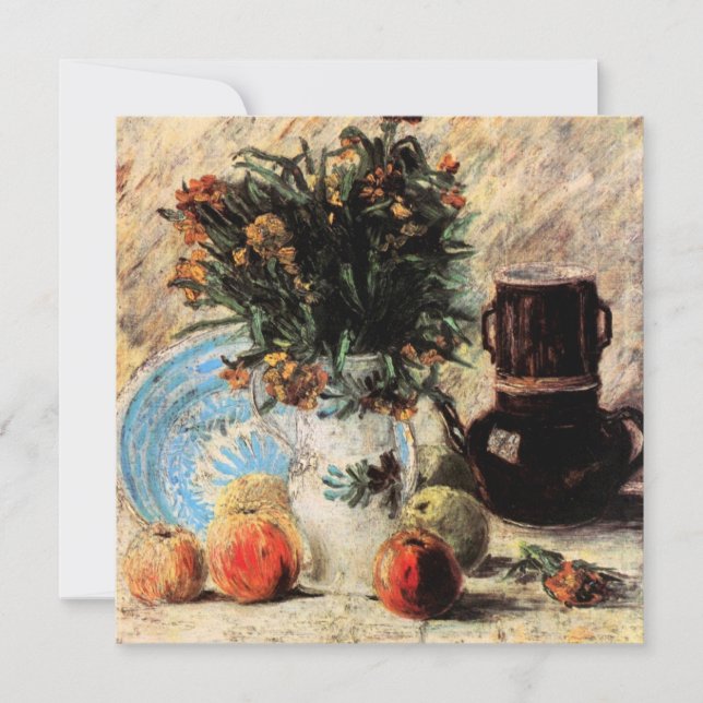 Fleurs, Cafetière et Fruits par Vincent van Gogh (Devant)