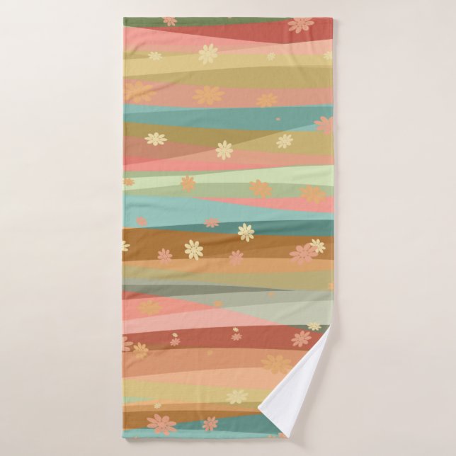 Fleurs calmes et relaxantes (Serviette de bain)