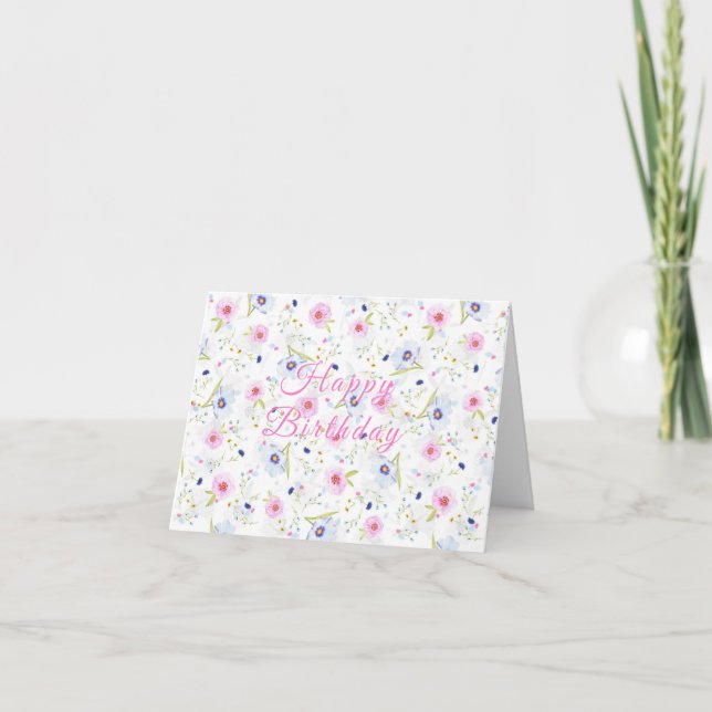 Fleurs Carte Anniversaire Design frais (Devant)