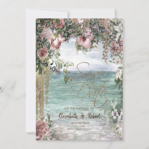 Fleurs Chic Océan Carte De Date
