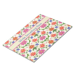 Fleurs chic, Pois sur Bloc-notes Ecru ou Jotter