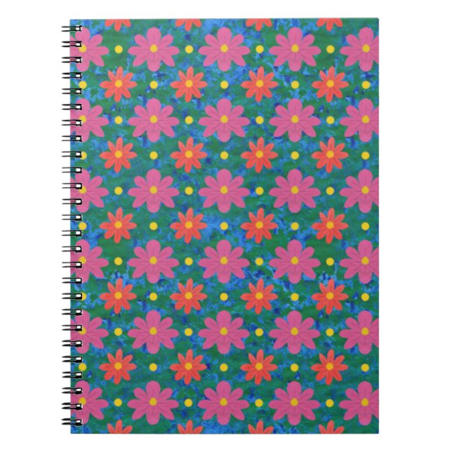 Fleurs Chic Rangoli et Carnet Spiral Polka Dot (Devant)