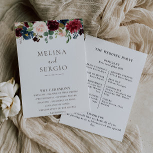 Fleurs Classiques fantaisie Programme de mariage