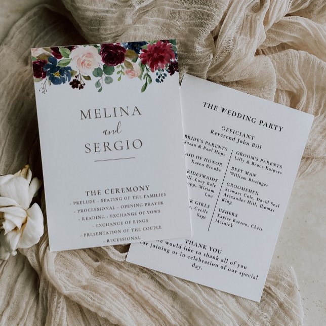 Fleurs Classiques fantaisie Programme de mariage (Créateur téléchargé)