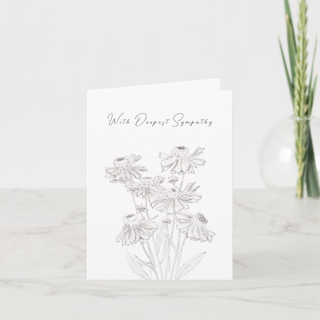 fleurs classiques Pensez à vous Carte de sympathie (Devant)