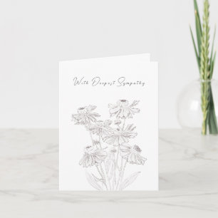 fleurs classiques Pensez à vous Carte de sympathie