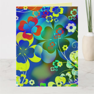 FLEURS CLOVER ART ANNIVERSAIRE GRANDES CARTES