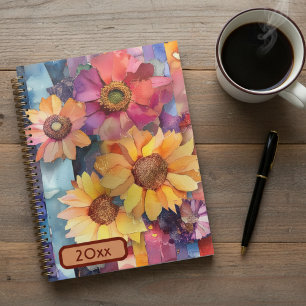 Fleurs Collage Papier Torn 20XX Spiral Planner