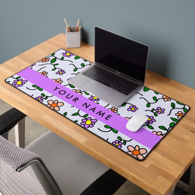 Fleurs colorées, Arrière - plan bleu, violet (Bureau 2)