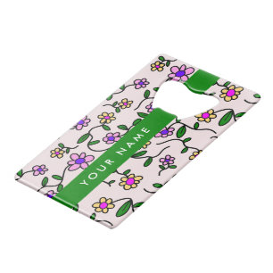 Fleurs colorées, Arrière - plan rose, Vert