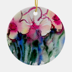 Fleurs colorées Art céramique ornement