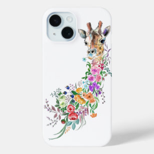 Fleurs colorées Bouquet Giraffe coque iphone