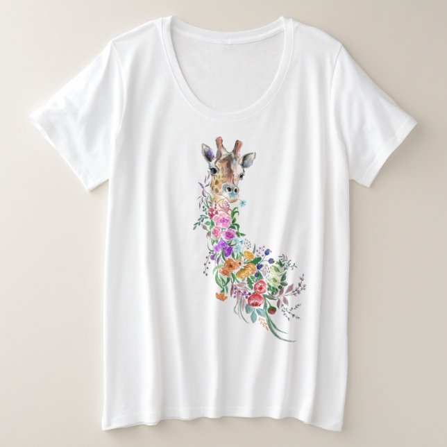 Fleurs colorées Bouquet Giraffe - Dessin Moderne  (Design devant)