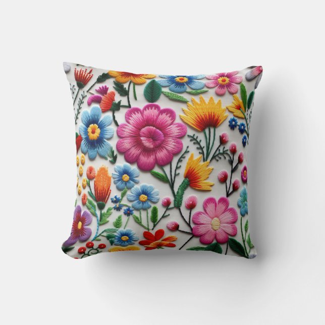 Fleurs colorées Coussins mexicaines (Recto)