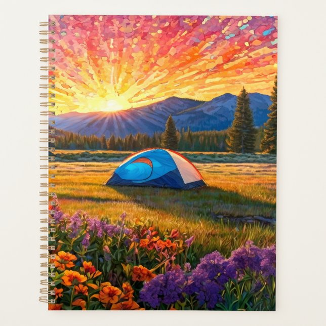 Fleurs colorées de prairie Camping tente Art (Devant)