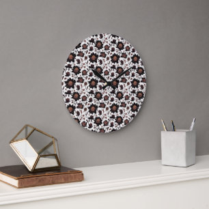 Fleurs colorées Design motif 23 - Mur Horloge