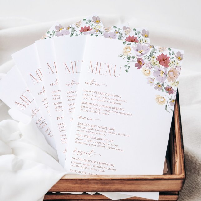 Fleurs Colorées, Fleurs Sauvages, Bohème, Menu de  (Créateur téléchargé)