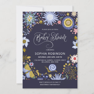 Fleurs colorées Invitation Baby shower