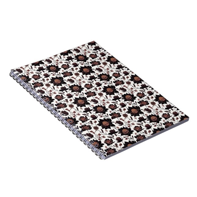 Fleurs colorées motif 23 - Carnet spiral (Côté Droit)