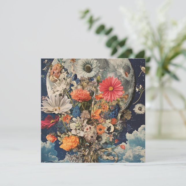 Fleurs colorées sous Pleine lune (Debout devant)