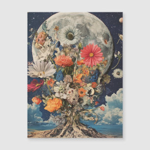 Fleurs colorées sous Pleine lune