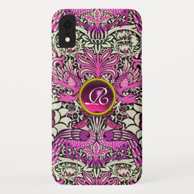 FLEURS, COQUES DE PAIX, DRAGONS, MONOGRAMME EN PIE (Dos)