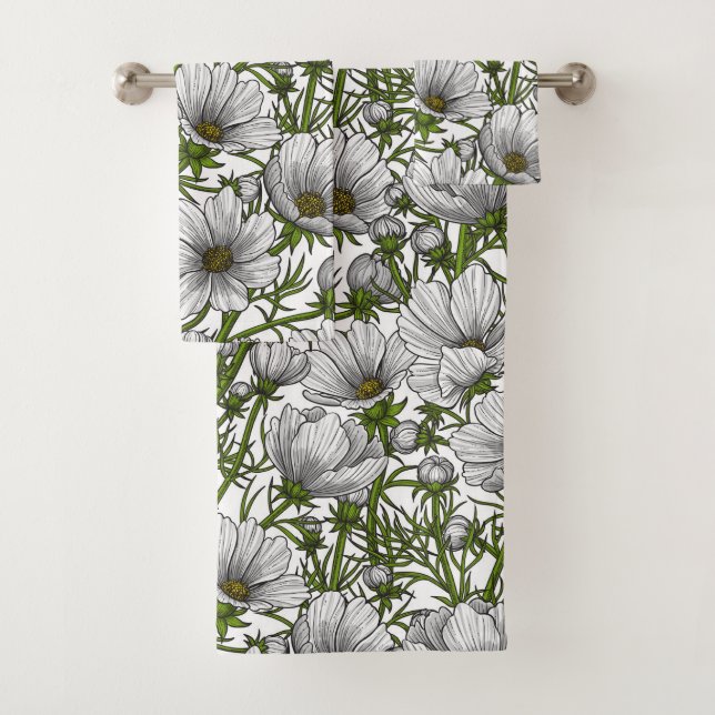 Fleurs cosmos blanches (En situation)