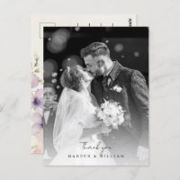 fleurs cosmos merci photo mariage Carte postale