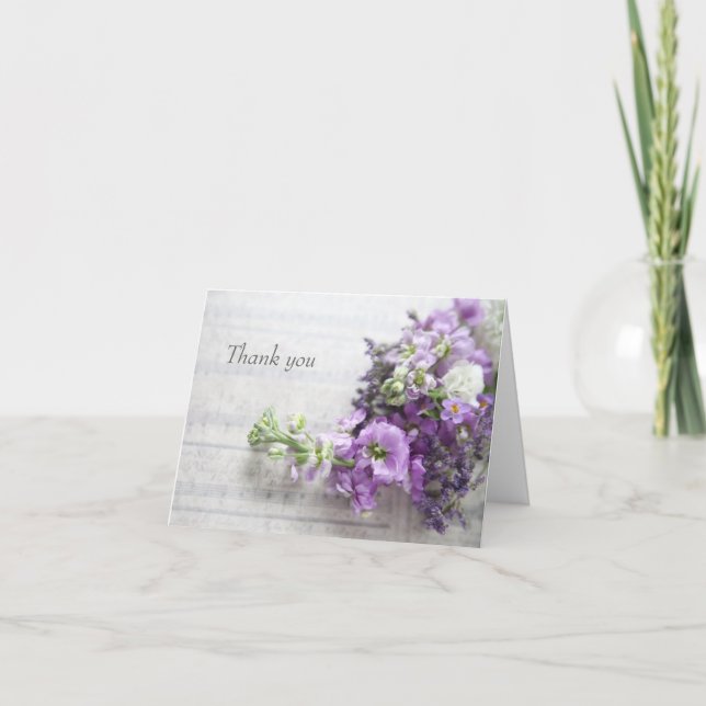 Fleurs couleur lavande sur musique ancienne merci (Devant)