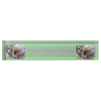 Fleurs d'abeilles et de bouddleia Plaque d'identif